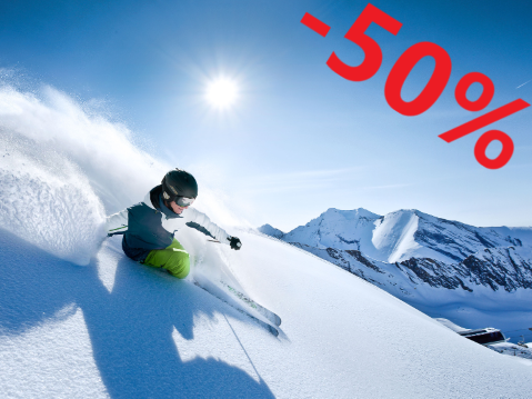 SKI -50% CHEAPER – EVEN ON WEEKENDS – UNTIL THE END OF THE SEASON!